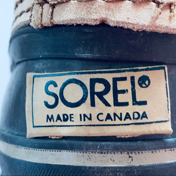 Sorel Alpine 'Vintage Caribou' Black & Tan Boots Size 4 - Picture 7 of 9